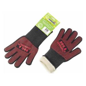 Gant de barbecue en coton et polyester, taille unique (34 cm), noir et rouge - GU350PRIME, accessoire de barbecue - Product Image 1