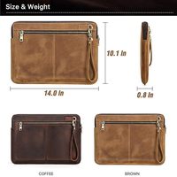 Housse d'ordinateur portable classique en cuir véritable faite à la main avec fermeture éclair, étui de protection pour le travail de bureau, les voyages d'affaires, protection pour ordinateur portable