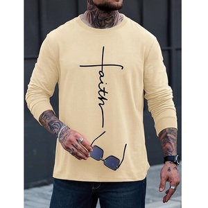 Sweat-shirt en molleton français pour homme, taille plus, à manches longues, col en biais, imprimé, confortable, imperméable, service OEM en gros - Product Image 2