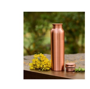 100% Pure Copper <b>Water</b> <b>Bottle</b> 34 Oz Extra Large - A Leak Proof Ayurvedic Vessel Yoga antique hammered pure copper <b>bottles</b> - Product Image 3