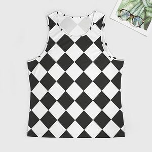 Customize Tank Tops Black <b>White</b> Plaids <b>Men's</b> Muscle Tank Top Sleeveless Workout Tank Shirts Gym Fitness Tees <b>Vest</b> - Product Image 2