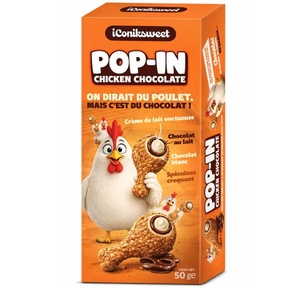 ICONIK Sweet Pop-In Chocolate con Pollo 50g, Dulce de Chocolate Crujiente Premium para Niños, Producto de Exportación a Granel - Product Image 3