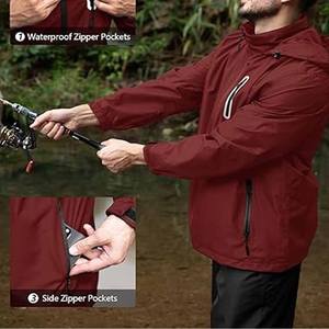 Veste Coupe-Vent Softshell en Nylon de Pluie Légère Personnalisée pour Hommes de Haute Qualité en Plein Air téléchargés par Dress Sports Vente en Gros - Product Image 4