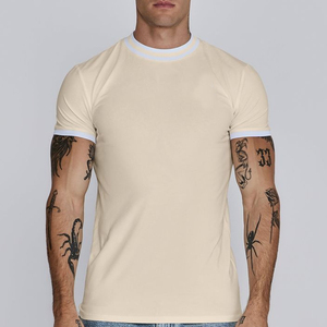 เสื้อยืดริงเกอร์ผ้าแห้งเร็วสำหรับผู้ชายเสื้อยืดฟิตเนสฟิตเนสเสื้อยืดริงเกอร์สำหรับใส่ฤดูร้อน - Product Image 5