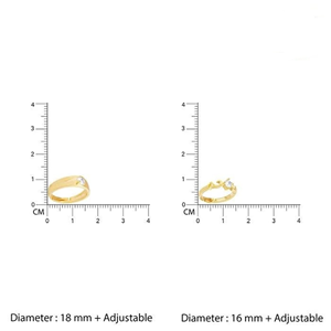 Último diseño de forma redonda anillo de pareja de diamantes cultivados en laboratorio anillo de compromiso de diamantes de oro amarillo de 18 quilates para hombres y mujeres - Product Image 2