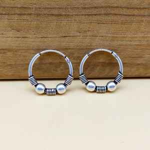 Pendientes de aro de Plata de Ley 925 bohemios hechos a mano, diseño Tribal artesanal, estilo Vintage para regalo de boda o fiesta - Product Image 1