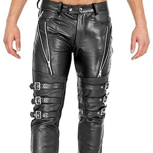 กางเกงหนังผู้ชายทรงสกินนี่เข้ารูป ดีไซน์สวยงาม ผลิตตามสั่ง ปี 2025 - Product Image 1