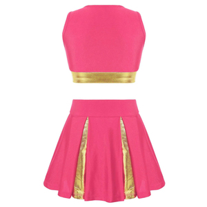 ชุดเชียร์ลีดเดอร์ใส่เล่นกีฬาเชียร์ลีดเดอร์ชุดเดรสเด็กผู้หญิงกระโปรงเชียร์ลีดเดอร์เล่นฟุตบอลแขนกุด - Product Image 5