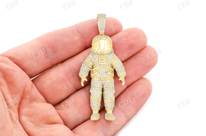 Colgante de Astronauta Retro con Moissanita, Estilo Hip Hop, Diamante VVS Completamente Engastado, Regalo de Aniversario para Ella, Joyería Fina con Certificado GIA - Product Image 6