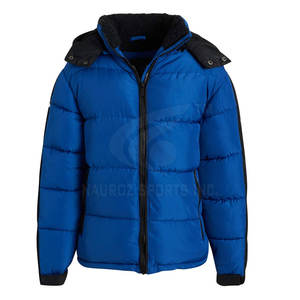 Chaqueta de invierno de diseño único para hombre, impermeable, transpirable, estilo burbuja, cuello con capucha, logotipo frontal para moda callejera lavable - Product Image 1