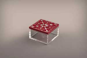 Caja de exhibición acrílica de lujo transparente con diseño árabe de nácar para chocolate y frutas secas precio al por mayor - Product Image 2