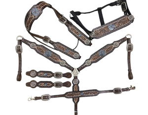 100% Real Genuine Argentina cuero de vaca Fancy Horse Headstalls Horse Head Collar Horse Riding Western Headstall - Product Image 1