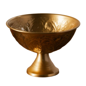 Cuenco de Pedestal de latón de alta calidad con acabado pulido grabado para mesa de cocina cuenco para servir vajilla cuenco - Product Image 4