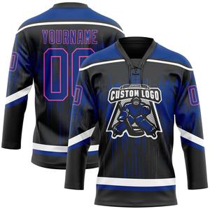 Maillot de hockey sur glace personnalisé en gros avec nom et numéro d'équipe, 100% polyester, impression numérique, séchage rapide, unisexe, adulte, service OEM - Product Image 2