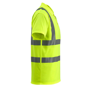 Camiseta Polo de manga corta de alta visibilidad Clase 2 de alta visibilidad Ropa de trabajo de seguridad reflectante transpirable Hecho de poliéster para carretera - Product Image 3