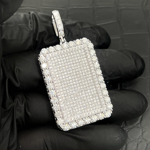 Pendentif en diamant taille ronde Ice Out VVS Moissanite Hip Hop bijoux pendentif pour homme en argent sterling 925 - Product Image 5