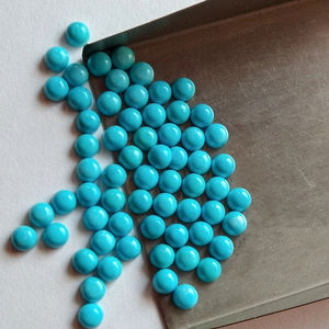 อัญมณีสีฟ้าครามธรรมชาติ6มิลลิเมตรกลมแบน Arizona เทอร์ควอยซ์หลวมอัญมณีสำหรับเครื่องประดับขายส่งราคามาก - Product Image 1