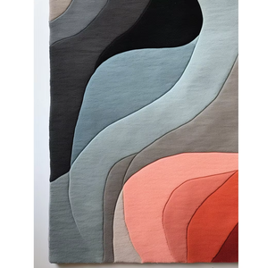 Premium Modern Rectangular Hand Tufted Alfombra de área de lana Diseño geométrico de altura de pila alta para el hogar Oficina Sala de estar - Product Image 3
