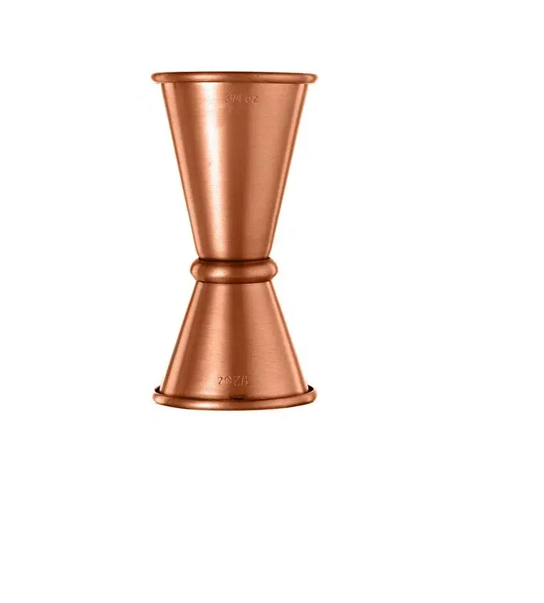 100% Pure Copper Jigger Wine Silver Ring Measure Cup Double Bar Cocktail Jigger for For cheap price with sale