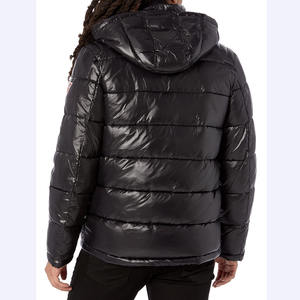 Chaqueta Acolchada Brillante Azul Burbuja de Nylon para Hombre, Diseño Personalizado, Manga Larga y Capucha, Moda Invierno 2026, la Más Vendida - Product Image 4