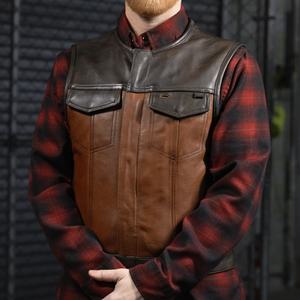 Gilet en cuir personnalisé pour moto 2026 – Gilets en cuir nord-américains de haute qualité – Nouveau gilet de motard décontracté 2026 - Product Image 2