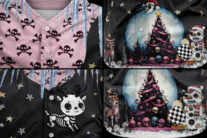 Maillot de baseball de Noël gothique personnalisé, sublimé, respirant, unisexe, avec nom de joueur imprimé (OEM/Vente en gros) - Product Image 6