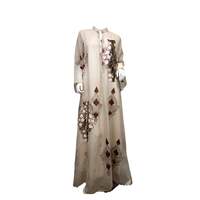 Nouvelles robes longues Abaya musulmanes islamiques pour femmes 2024 en lin, infroissables, respirantes, légères, pour la prière, personnalisables, 2 pièces