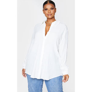 Fabricante al por mayor de las mujeres con estilo de verano blanco con textura de gran tamaño Casual Top de manga larga más fiesta mejor precio Características - Product Image 2