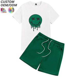 Ensemble de vêtements pour garçons, mode enfant, tenue décontractée, t-shirt et short, 100% coton, imprimé animal, support OEM ODM pour la vente en gros - Product Image 1