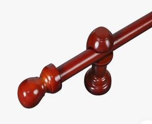 Ensemble de tringles à rideaux en bois massif et accessoires - Product Image 3