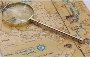 Loupe à main vintage en aluminium massif, style nautique antique, lecteur de cartes, décoration de bureau, objet de collection, cadeau - Product Image 3