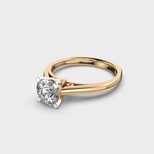 Lab Grown 1ct Cut Diamond en 14K Solitario de oro sólido Anillo de compromiso Joyería fina hecha a mano para propuestas de boda Novias - Product Image 6