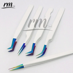 RMI, producto personalizado, pinzas de extensión de pestañas, punta de Plasma múltiple y juego de pinzas recubiertas de polvo blanco - Product Image 5