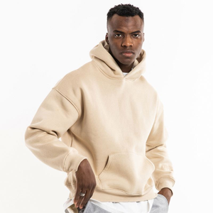 OEM Custom Light Weight French Terry Men's Hooded Sweatshirts Oversized Streetwear Pullover Breathable Fleece Basics Men <b>Hoodies</b> - Product Image 6