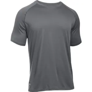Camisa de algodão dos homens secagem rápida manga curta Workout Shirt (preto/cinza/verde,