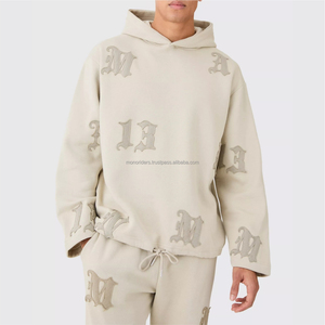 Mono Riders Conjunto de Sudadera con Capucha y Pantalones de Chándal Acampanados, Personalizado con Cremallera, Lavado Ácido, Parches y Bordados con Efecto Desgastado - Product Image 1