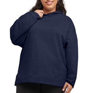 Sweat-shirt en molleton mi-lourd décontracté pour femmes, taille plus, avec poche kangourou, sweats à capuche personnalisés pour femmes - Product Image 1