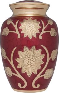 โกศใส่ศพทำจากแก้วอะลูมิเนียมโมเสกขนาดใหญ่สำหรับผู้ใหญ่ทำด้วยมือโดยใช้วัสดุทองเหลืองสำหรับใส่เถ้ากระดูก - Product Image 2