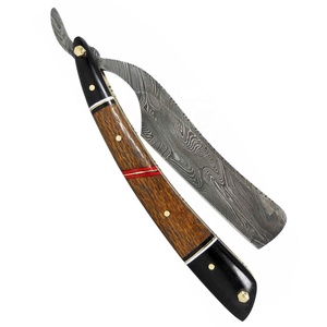 Afeitadora Manual/plegable profesional de acero de Damasco, maquinilla de afeitar afilada de borde recto para afeitar la cuchilla de corte de barba - Product Image 4