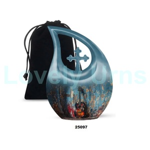 โกศรูปกีต้าร์สำหรับใส่เถ้ากระดูกของมนุษย์มีขนาดใหญ่พร้อมถุงกำมะหยี่ - Product Image 1