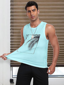 เสื้อแขนกุดลายกราฟิกสำหรับผู้ชายเสื้อออกกำลังกายแขนกุดเสื้อออกกำลังกายยิมชายหาดเสื้อยืดสไตล์ฮาวายต้นมะพร้าว - Product Image 5