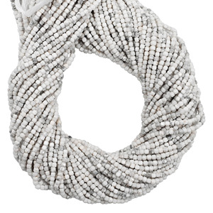 Chaîne de perles en howlite facettées en forme de cube, 22,5 mm, pierres précieuses blanches naturelles, 13 pouces, pour la fabrication de bijoux - Product Image 2