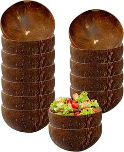 Bols en coquille de noix de coco | Petits bols en bois poli |   Bol à manger artisanal naturel |   Vaisselle durable en gros - Product Image 1