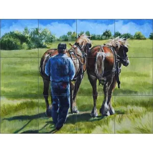 ภาพจิตรกรรมฝาผนังเซรามิกศิลปะรูปชีวิตชนบทของ Debbie Hughanks' DHA025ทำกระเบื้องงานฝีมือ - Product Image 1