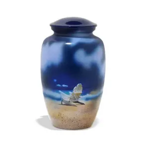 Urnas de Cremación para Adultos de Diseño Moderno de la Más Alta Calidad, Urnas Redondas de Metal Hechas a Mano para Guardar Cenizas Humanas o de Mascotas, Jarrón Decorativo para Mesa, Artículos Funerarios - Product Image 1