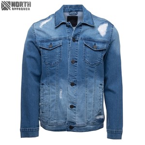 OEM 2025 Couleur noire délavée Nouvel arrivage Qualité supérieure Vente en gros Street Wear En vrac Vestes en jean personnalisées pour hommes - Product Image 1