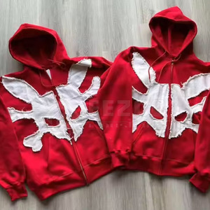 Custom Design Men <b>Distressed</b> Embroidery Hoodies Lightweight <b>Distressed</b> Embroidery Hoodies <b>Top</b> Quality Men Hoodies - Product Image 2