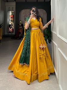 Último diseñador puro algodón Gamthi Kodi trabajo Lehenga Choli por FabZone - Product Image 4