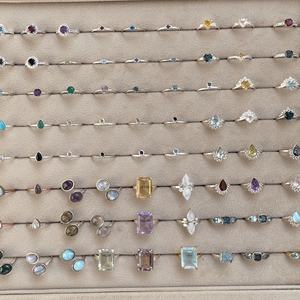 Anillos de Piedras Semipreciosas Naturales, Plata de Ley 925, Rodio, Oro, Diseños Minimalistas, Listos para Fiesta, Últimos Modelos para Mujer, Envío Inmediato - Product Image 2