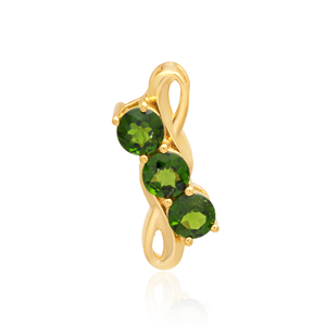 Luxe 925 Sterling Silver Love Style Pendentif Collier Vente Chaude Fine Charmes Naturel Diopside Vert Pierre Conception Minimaliste - Product Image 1